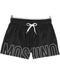 Moschino - Logo-Print Drawstring Swim Trunks - Lyst