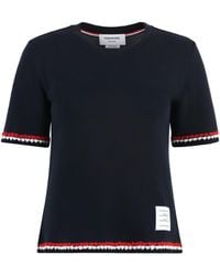Thom Browne - Rwb-Stripe Crewneck T-Shirt - Lyst