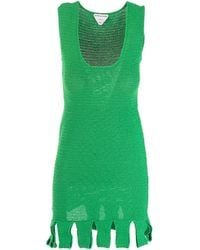 Bottega Veneta - Open-Knit Fringed-Hem Dress - Lyst