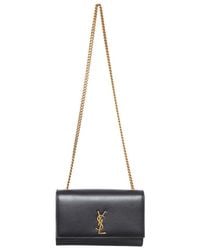 Saint Laurent - Kate Logo Plaque Shoulder Bag - Lyst