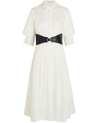 Jonathan Simkhai - Olson Belted Cotton-Blend Poplin Midi Shirt Dress - Lyst