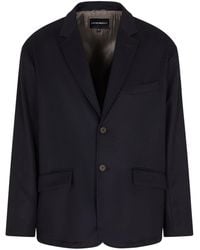 Emporio Armani - Button Single-Breasted Blazer - Lyst
