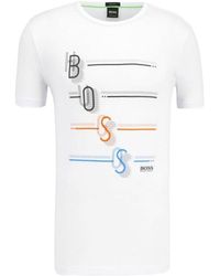 BOSS - T-Shirt With Round Neck And Short Sleeves - Lyst
