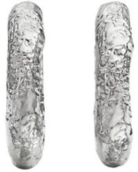 MM6 by Maison Margiela - Tinfoil-Textured Hoop Earrings - Lyst