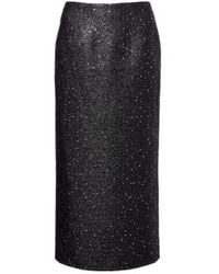 Carolina Herrera - Sequined And Thread Tweed Pencil Skirt - Lyst