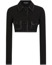 Dolce & Gabbana - Button-Up Cropped Jacket - Lyst