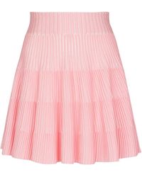 Balmain - A-Line Textured Knit Skirt - Lyst