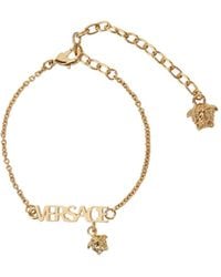 Versace - Logo-Lettering Bracelet - Lyst
