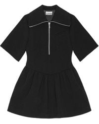 Ganni - Bonded Crepe Mini Dress - Lyst