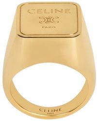Celine - Triomphe Square Signet Ring - Lyst