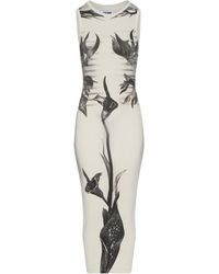 Jean Paul Gaultier - Side Slit Floral-Print Midi Dress - Lyst