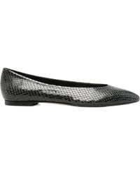 Aeyde - Snake-Effect Leather Ballet Flats - Lyst