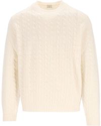 Eleventy - Cable-Knit Crew-Neck Knitted Sweater - Lyst