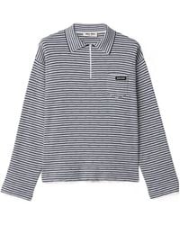 Miu Miu - Striped Knit Polo Shirt - Lyst