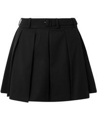 Patou - Belted Pleated Mini Skirt - Lyst