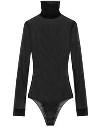 Maison Margiela - High Neck Sheer Bodysuit - Lyst