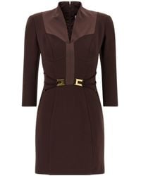 Elisabetta Franchi - Logo Plaque Mini Dress - Lyst