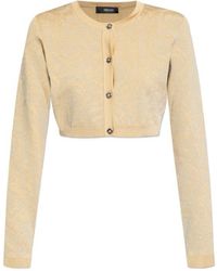 Versace - Barocco Button-Up Cropped Cardigan - Lyst
