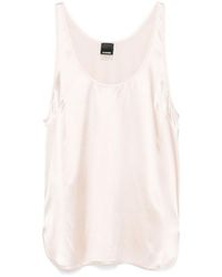 Pinko - Crewneck Satin Tank Top - Lyst