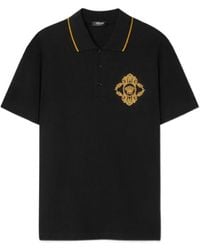 Versace - Medusa Head Embroidered Short-Sleeved Polo Shirt - Lyst