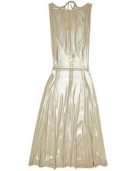 DIESEL - Fluid Metallic Midi Dress With Open Back - Lyst