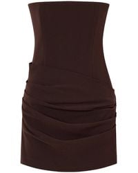 Alex Perry - Strapless Draped Crepe Mini Dress - Lyst