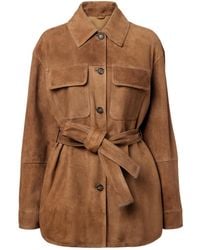 Brunello Cucinelli - Belted Suede Field Jacket - Lyst