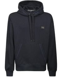 Dolce & Gabbana - Logo Plaque Drawstring Hoodie - Lyst