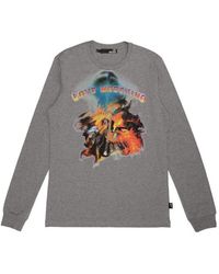 Moschino - T-Shirt With Round Neck And Long Sleeves - Lyst