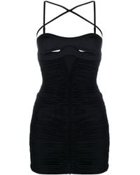 Mugler - Cut-Out Detail Ruched Minidress - Lyst