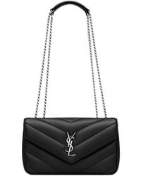 Saint Laurent - Loulou Logo Plaque Small Shoulder Bag - Lyst