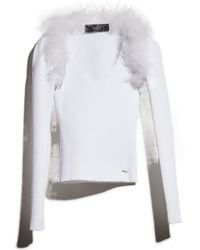 Gucci - Rib Viscose Tank Top With Cardigan - Lyst