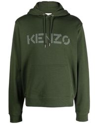 KENZO - Logo-Print Cotton Hoodie - Lyst
