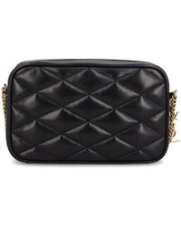 Saint Laurent - Logo Plaque Zip-Up Shoulder Bag - Lyst