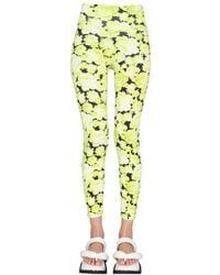MSGM - Floral Print High Waist Leggings - Lyst