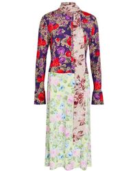 Acne Studios - Dalmati Floral-Print Crepe Midi Dress - Lyst