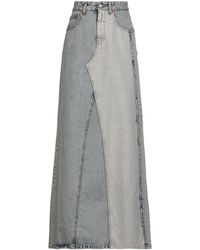 MM6 by Maison Margiela - Color-Block Denim A-Line Skirt - Lyst