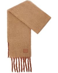Loewe - Logo-Patch Fringed Scarf - Lyst