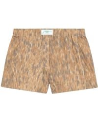 Ganni - Logo Patch Printed Shorts - Lyst