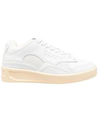 Jil Sander - Round Toe Lace-Up Sneakers - Lyst