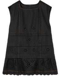 Vita Kin - Gigi Topstitched Broderie Anglaise Linen Tank - Lyst