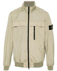 Stone Island - Logo Patch Zip-Up Jacket - Lyst