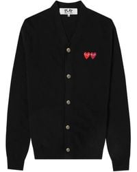 COMME DES GARÇONS PLAY - Heart-Patch Wool Cardigan - Lyst
