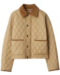 Burberry - Quilted Crop Jacket - Lyst
