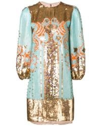 Valentino - Sequined Embroidered Mini Dress - Lyst