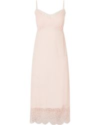 Simone Rocha - Lace-Trimmed Crepe De Chine Midi Dress - Lyst