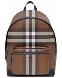 Burberry - Check Patterned Zipped Backpack - Lyst