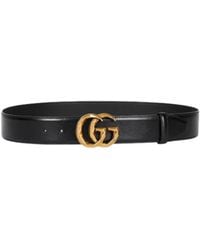 Gucci - Logo Plaque Belt - Lyst