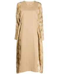 Uma Wang - Patchwork Long-Sleeved Midi Dress - Lyst