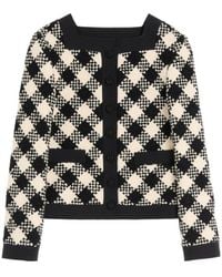 Valentino - Damier Button-Up Tweed Jacket - Lyst